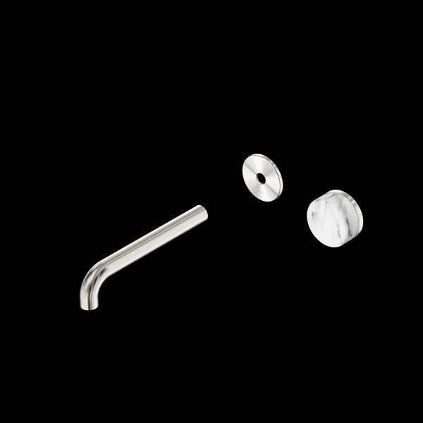 Nero Serenity Progressive Wall Basin Mixer 160mm Spout With Arabescato Corchia Handle Trim Kit (Requires in Wall Body 24C020)