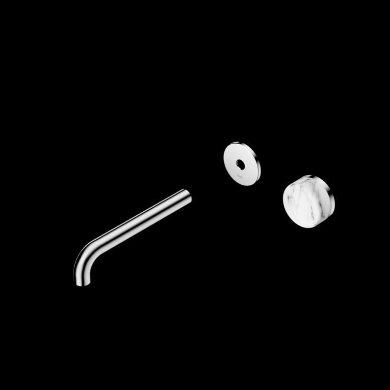 Nero Serenity Progressive Wall Basin Mixer 160mm Spout With Arabescato Corchia Handle Trim Kit (Requires in Wall Body 24C020)