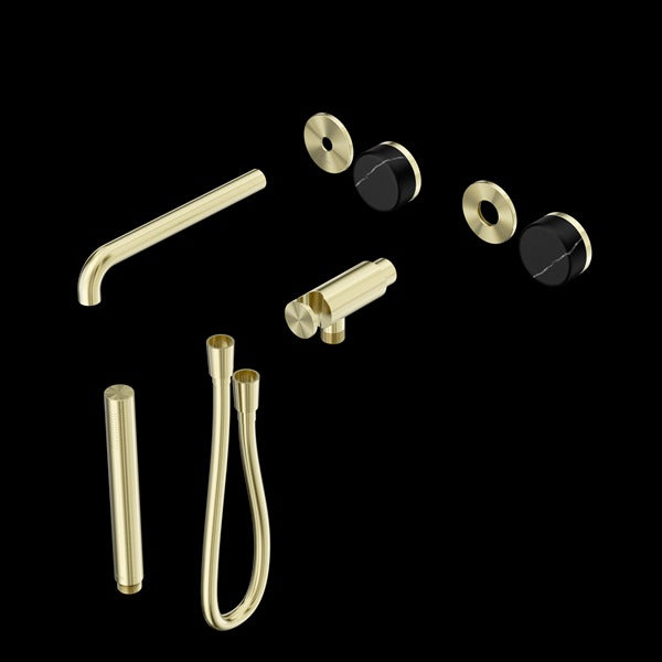 Nero Serenity Progressive Shower System With Spout With Marquina Black Handle And Slim Shower Trim Kit (Requires In Wall Body 24C020)