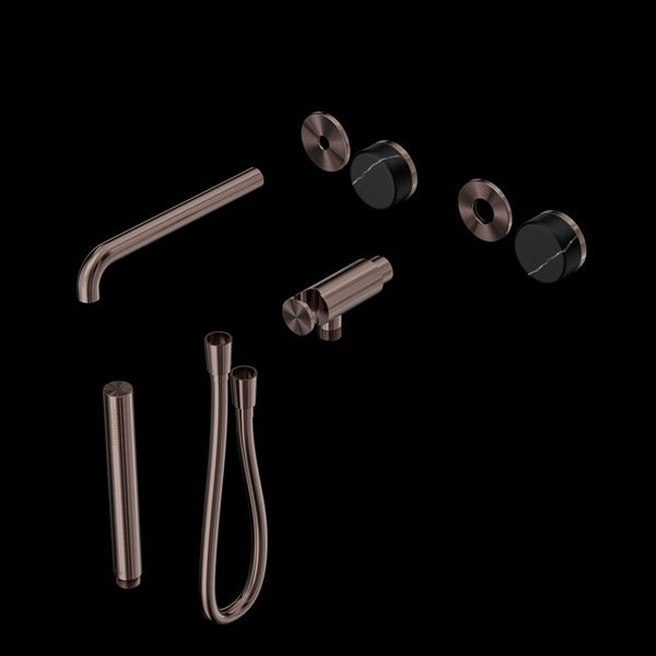 Nero Serenity Progressive Shower System With Spout With Marquina Black Handle And Slim Shower Trim Kit (Requires In Wall Body 24C020)