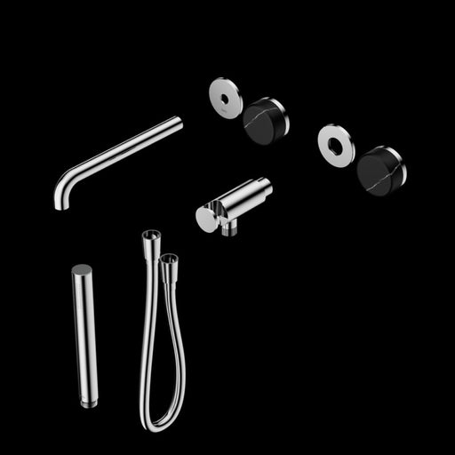 Nero Serenity Progressive Shower System With Spout With Marquina Black Handle And Slim Shower Trim Kit (Requires In Wall Body 24C020)