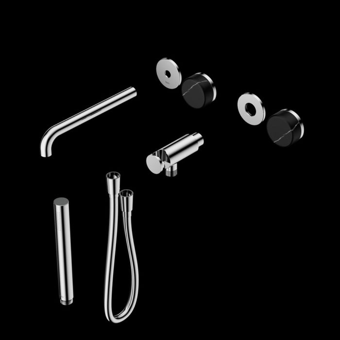 Nero Serenity Progressive Shower System With Spout With Marquina Black Handle And Slim Shower Trim Kit (Requires In Wall Body 24C020)