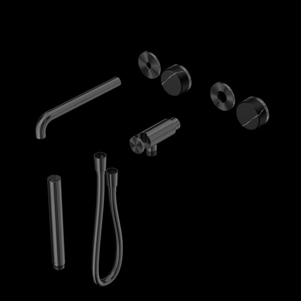 Nero Serenity Progressive Shower System With Spout With Marquina Black Handle And Slim Shower Trim Kit (Requires In Wall Body 24C020)