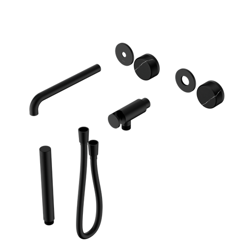 Nero Serenity Progressive Shower System With Spout With Marquina Black Handle And Slim Shower Trim Kit (Requires In Wall Body 24C020)