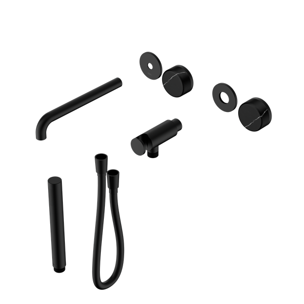 Nero Serenity Progressive Shower System With Spout With Marquina Black Handle And Slim Shower Trim Kit (Requires In Wall Body 24C020)