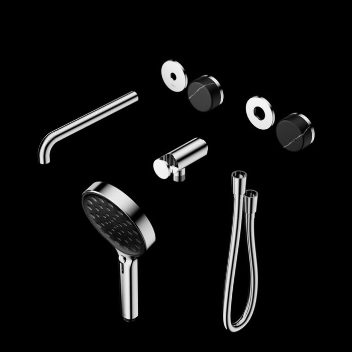 Nero Serenity Progressive Shower System with Spout with Marquina Black Handle and Serenity Hand Shower Trim Kit(requires in Wall Body 24c020)