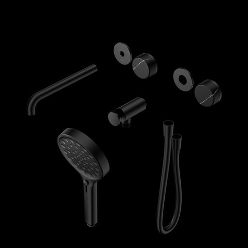 Nero Serenity Progressive Shower System with Spout with Marquina Black Handle and Serenity Hand Shower Trim Kit(requires in Wall Body 24c020)