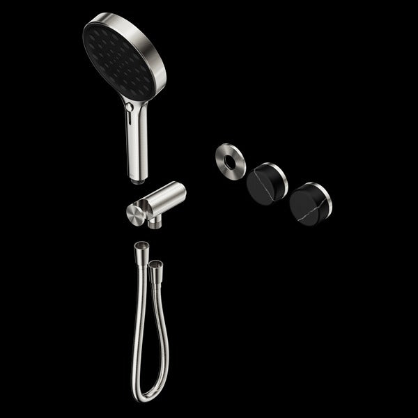 Nero Serenity Progressive Shower System with Marquina Black Handle and Serenity Hand Shower Trim Kit(requires in Wall Body 24c020)