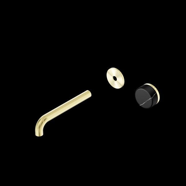 Nero Serenity Progressive Wall Basin Mixer Spout With Marquina Black Handle Trim Kit (Requires in Wall Body 24C020)