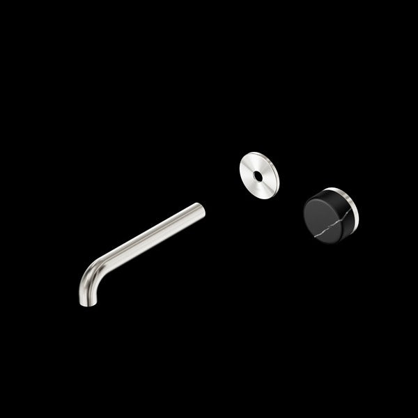 Nero Serenity Progressive Wall Basin Mixer Spout With Marquina Black Handle Trim Kit (Requires in Wall Body 24C020)