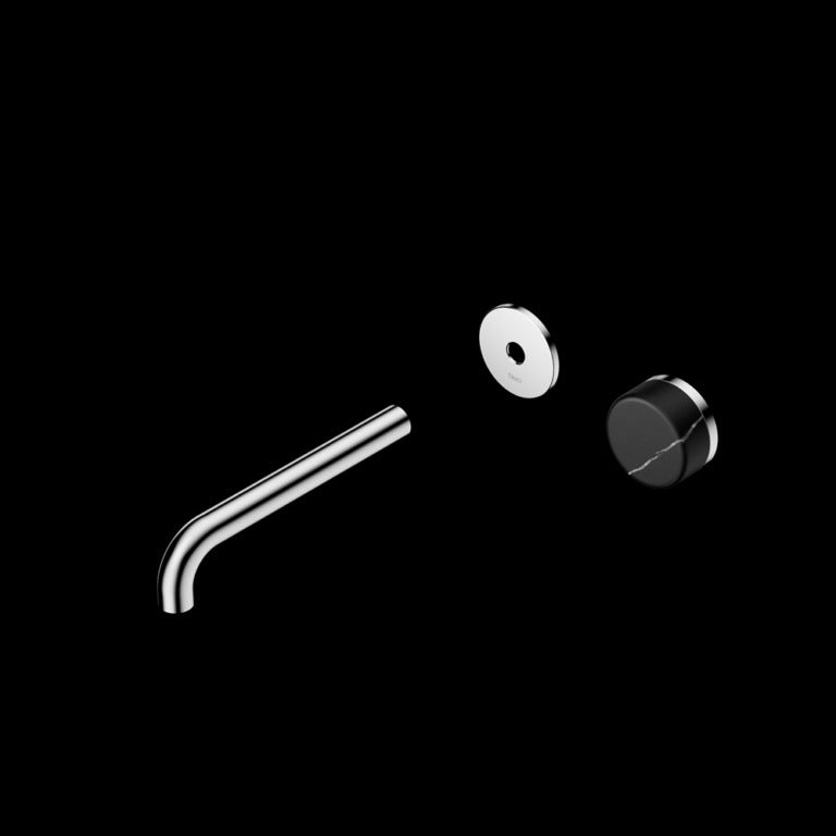 Nero Serenity Progressive Wall Basin Mixer Spout With Marquina Black Handle Trim Kit (Requires in Wall Body 24C020)