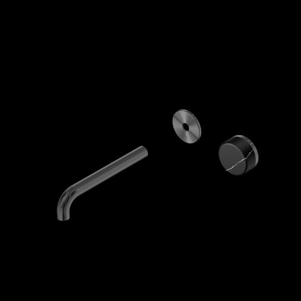Nero Serenity Progressive Wall Basin Mixer Spout With Marquina Black Handle Trim Kit (Requires in Wall Body 24C020)