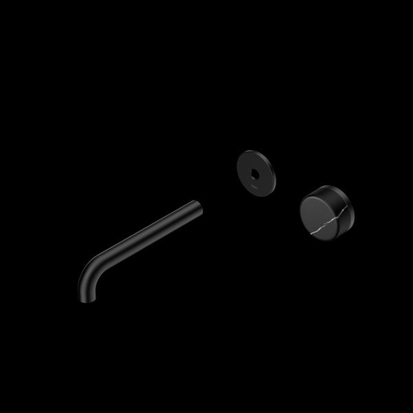 Nero Serenity Progressive Wall Basin Mixer Spout With Marquina Black Handle Trim Kit (Requires in Wall Body 24C020)