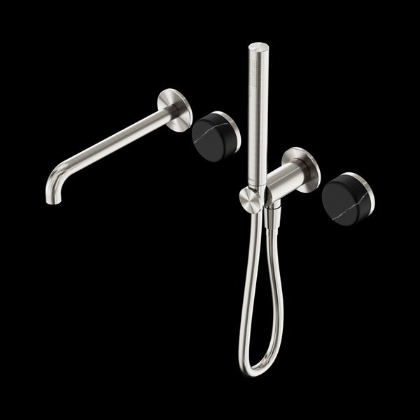 Nero Serenity Progressive Shower System with Spout with Marquina Black Handle and Slim Shower