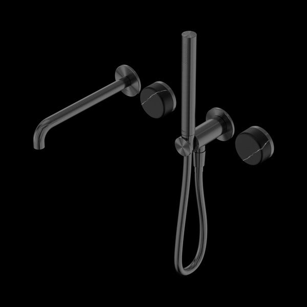 Nero Serenity Progressive Shower System with Spout with Marquina Black Handle and Slim Shower