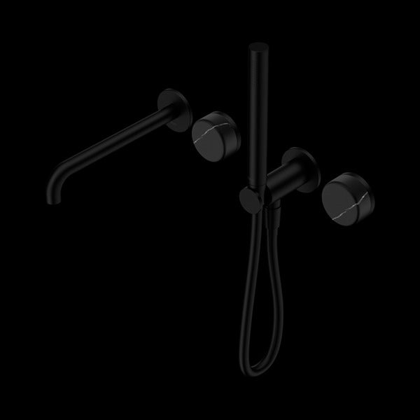 Nero Serenity Progressive Shower System with Spout with Marquina Black Handle and Slim Shower