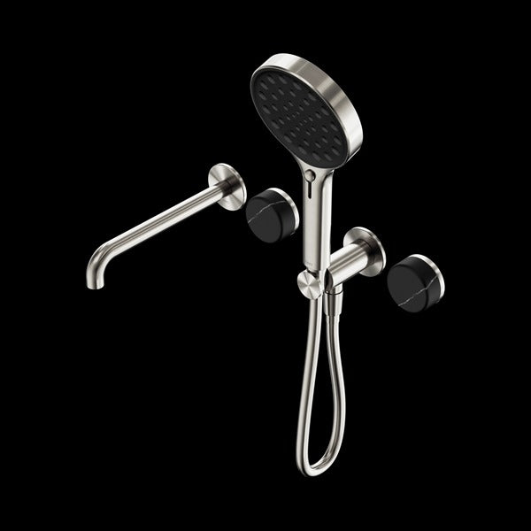 Nero Serenity Progressive Shower System with Spout with Marquina Black Handle and Serenity Hand Shower