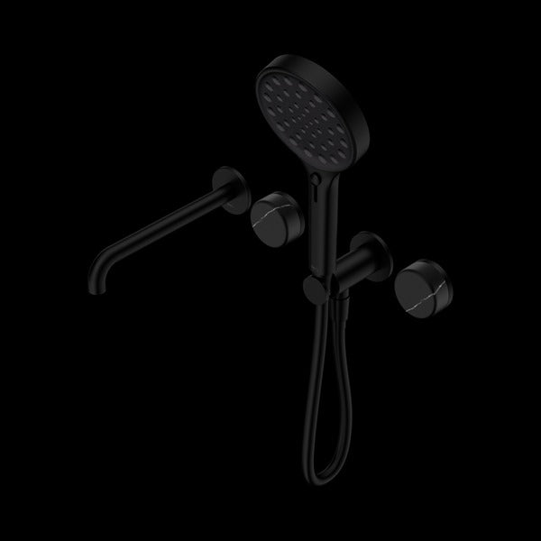 Nero Serenity Progressive Shower System with Spout with Marquina Black Handle and Serenity Hand Shower