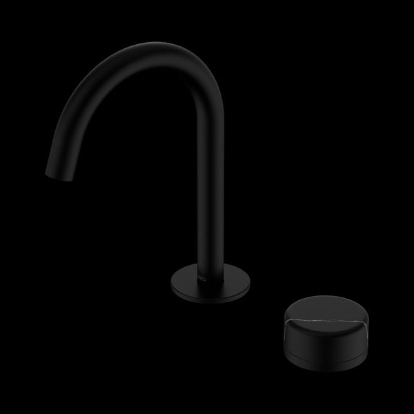 Nero Serenity Progressive Basin Mixer Arc Spout with Marquina Black Handle