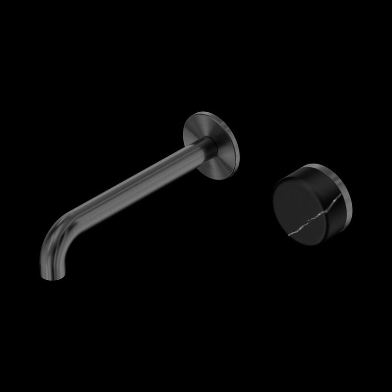 Nero Serenity Progressive Wall Basin Mixer  Spout With Marquina Black Handle