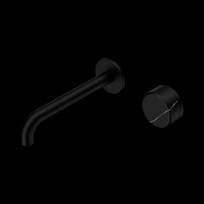 Nero Serenity Progressive Wall Basin Mixer  Spout With Marquina Black Handle