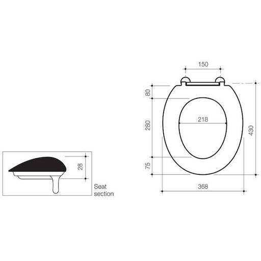 Caroma Caravelle Care Single Flap Toilet Seat Sorrento Blue with GermGard®