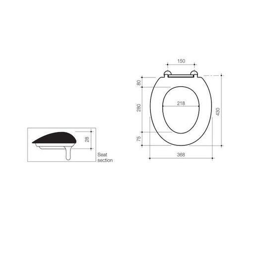 Caroma Caravelle Care Double Flap Toilet Seat (Sorrento Blue) with GermGard®