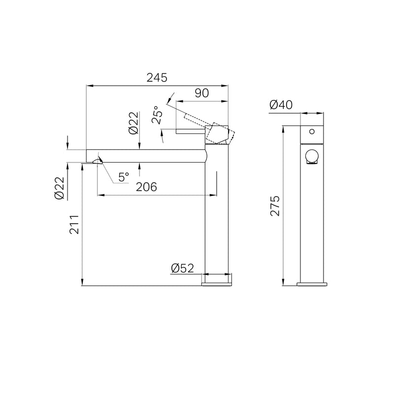 Nero Dolce II Tall Basin Mixer