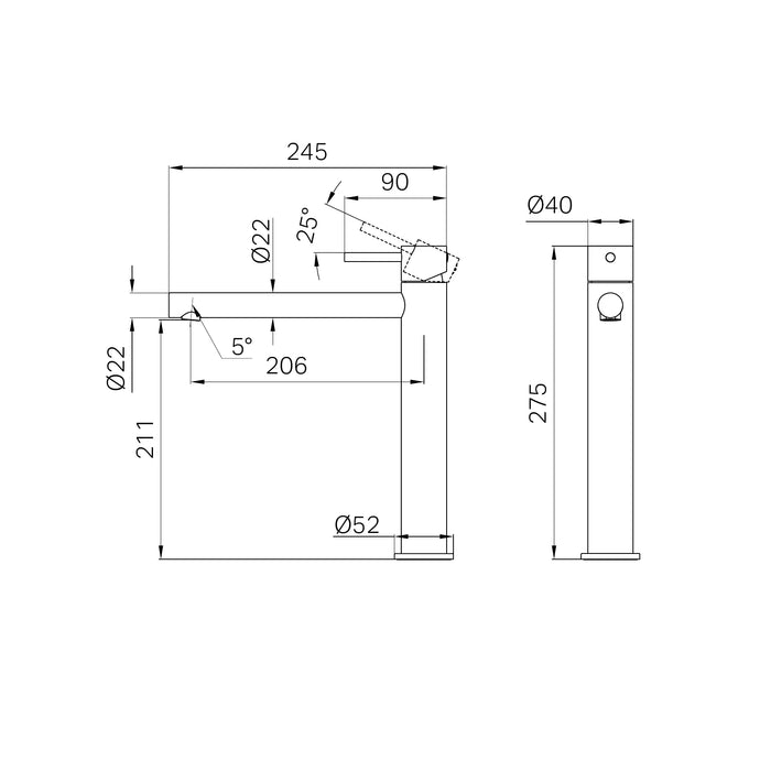 Nero Dolce II Tall Basin Mixer