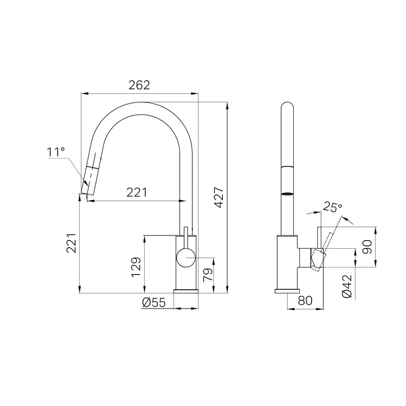 Nero Dolce II Pull Out Sink Mixer