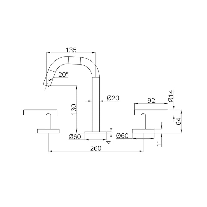 Nero Mecca Lever Basin Set Edge Spout