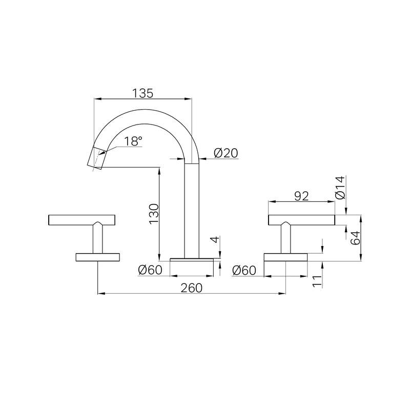 Nero Mecca Lever Basin Set Arc Spout