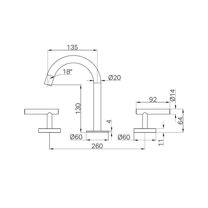 Nero Mecca Lever Basin Set Arc Spout