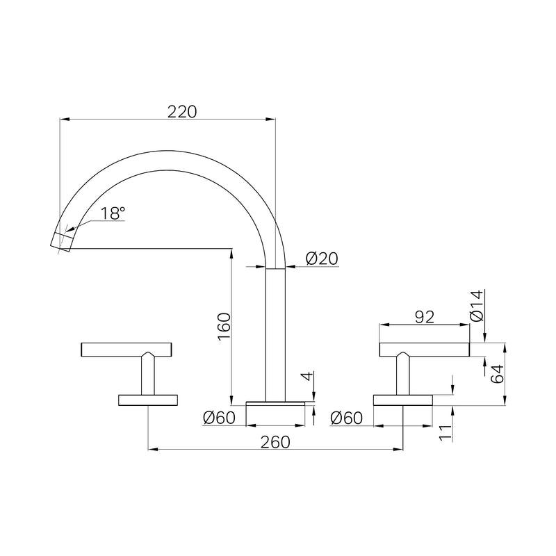Nero Mecca Lever Bath/Kitchen Set Arc Spout