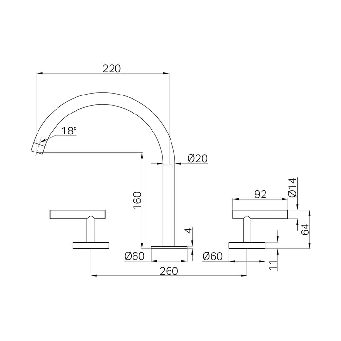 Nero Mecca Lever Bath/Kitchen Set Arc Spout