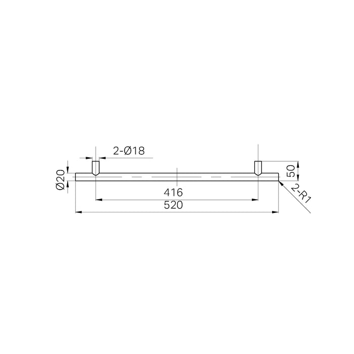Nero Mecca Appliance Pull 520mm