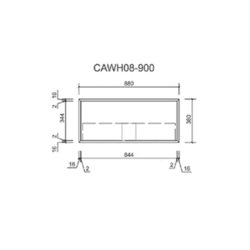 Mia Wall Hung Push Open Cabinet For Double Bowl 900mm