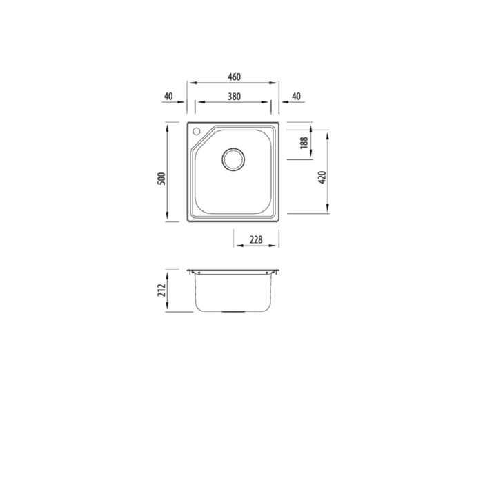 Oliveri Nu-Petite Standard Bowl Topmount Sink