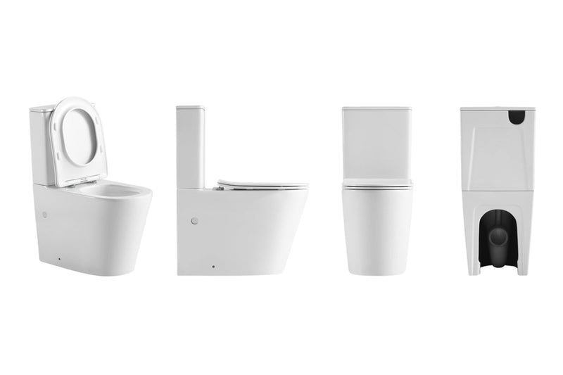 Zumi Extra High Rimless Tornado Wall Faced Toilet Suite WELS 4 Star 4.4L/Full