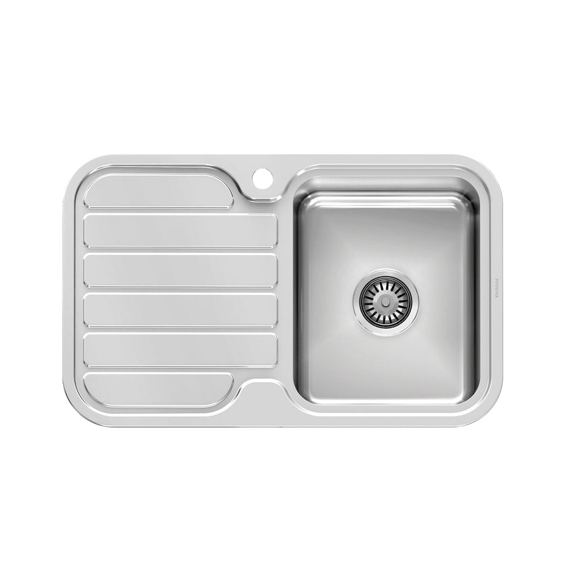 Phoenix 1000 Series Single Right Hand Bowl Sink with Drainer and Taphole