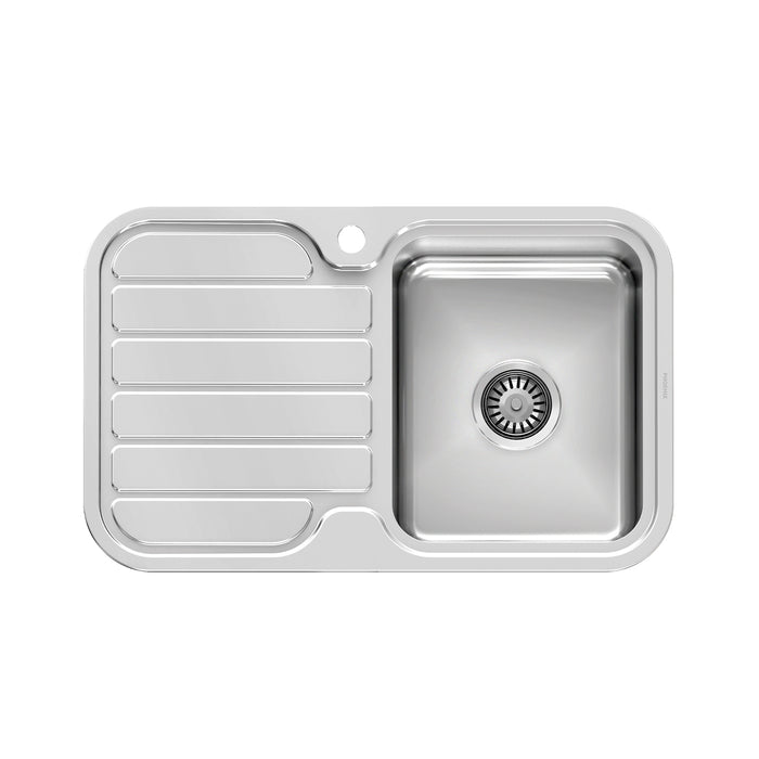 Phoenix 1000 Series Single Right Hand Bowl Sink with Drainer and Taphole
