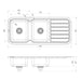 Phoenix 1000 Series Double Left Hand Bowl Sink with Drainer and Taphole