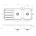 Phoenix 1000 Series Double Right Hand Bowl Sink with Drainer and Taphole