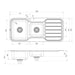 Phoenix 1000 Series 1 and 3/4 Left Hand Bowl Sink with Drainer and Taphole