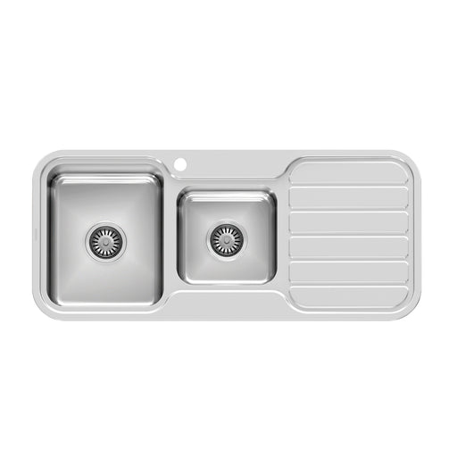 Phoenix 1000 Series 1 and 3/4 Left Hand Bowl Sink with Drainer and Taphole
