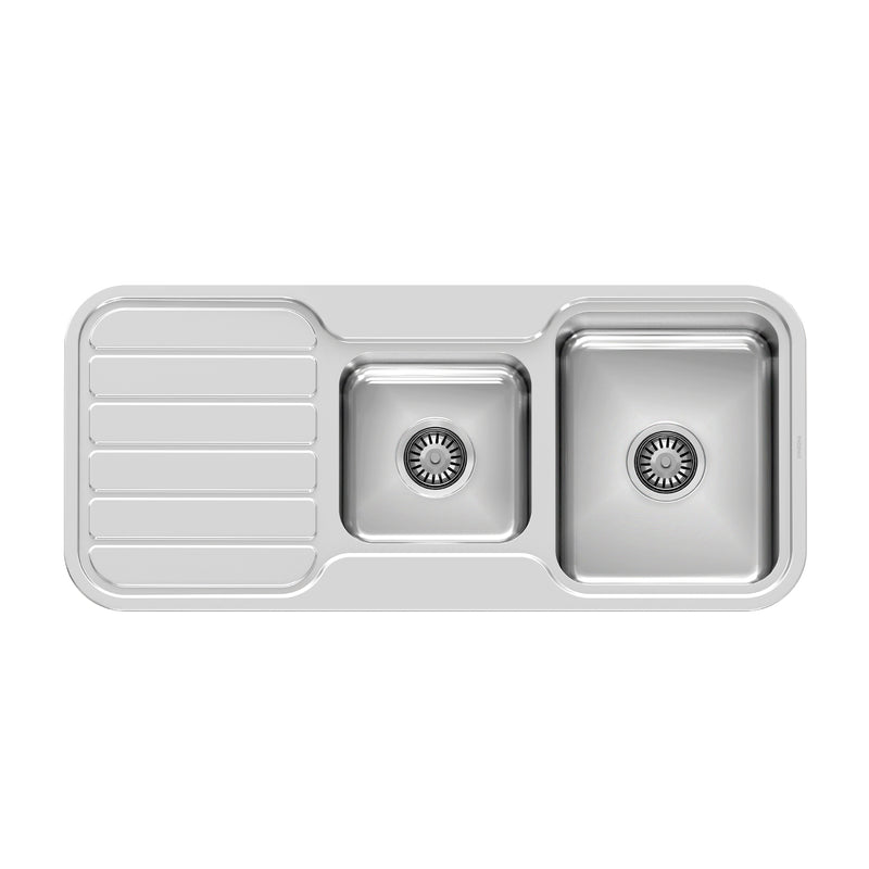 Phoenix 1000 Series 1 and 3/4 Bowl Sink with Drainer and No Taphole