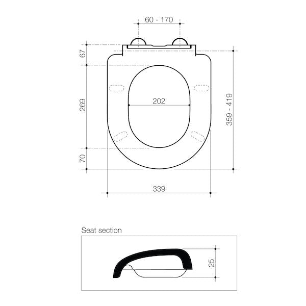 Caroma Urbane Compact Soft Close Quick Release Seat