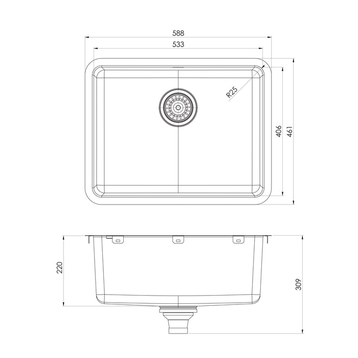 Phoenix 2000 Series Large Single Bowl Sink