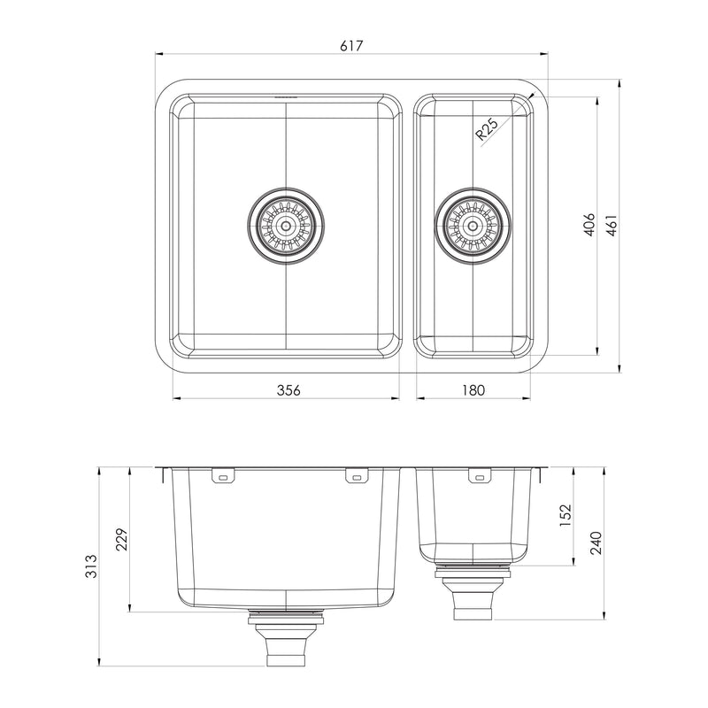 Phoenix 2000 Series 1 and 1/2 Bowl Sink