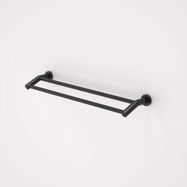 Caroma Cosmo Metal Double Towel Rail Black 630mm